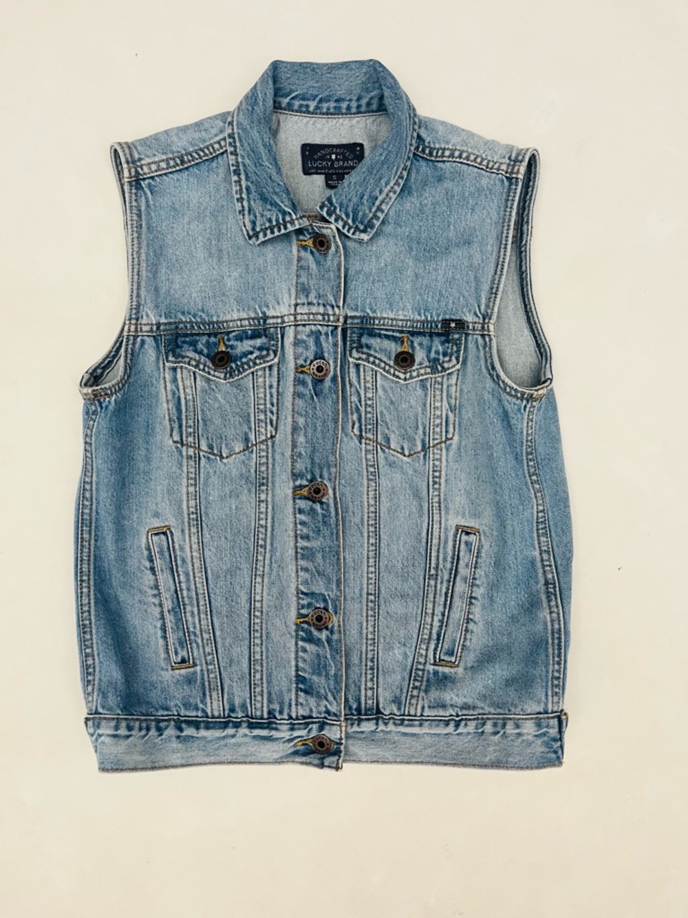Lucky Brand Denim Vest light wash size small